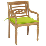 Chaises Batavia avec coussins lot de 4 Bois de teck solide