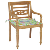 Chaises Batavia avec coussins lot de 4 Bois de teck solide