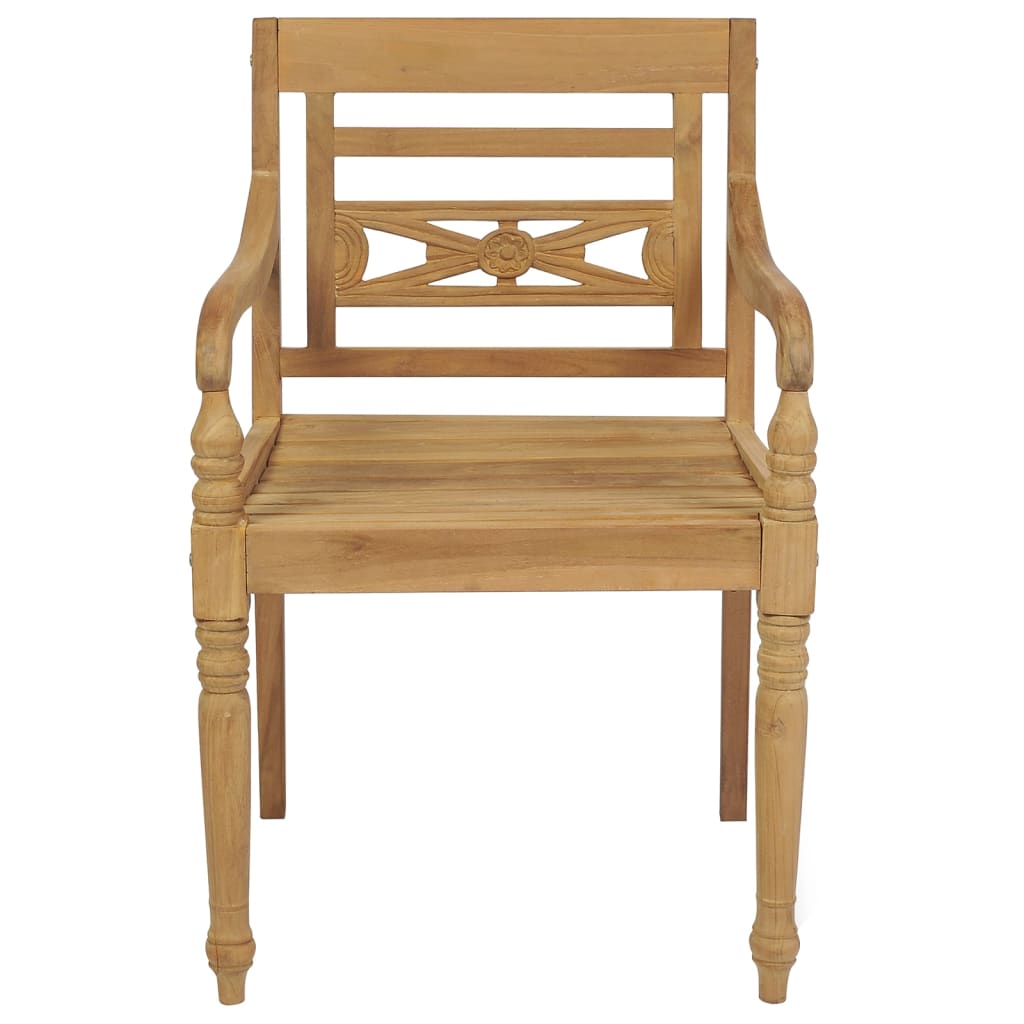 Chaises Batavia avec coussins lot de 8 Bois de teck solide