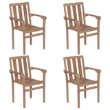 Chaises de jardin empilables lot de 4 Boie de teck solide