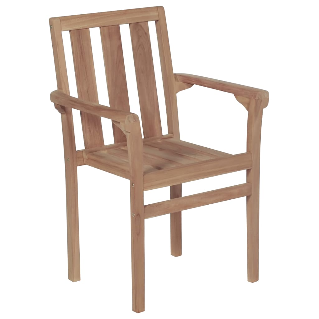 Chaises de jardin empilables lot de 6 Bois de teck solide