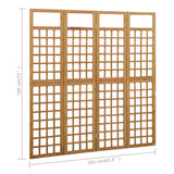 Cloison de séparation à 4 panneaux Bois de pin solide 161x180cm