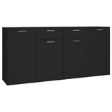 Schwarzes Sideboard 160 x 36 x 75 cm. Holzwerkstoff