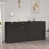 Schwarzes Sideboard 160 x 36 x 75 cm. Holzwerkstoff