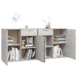 Concrete Grey Sideboard 160x36x75 cm Engineered Wood