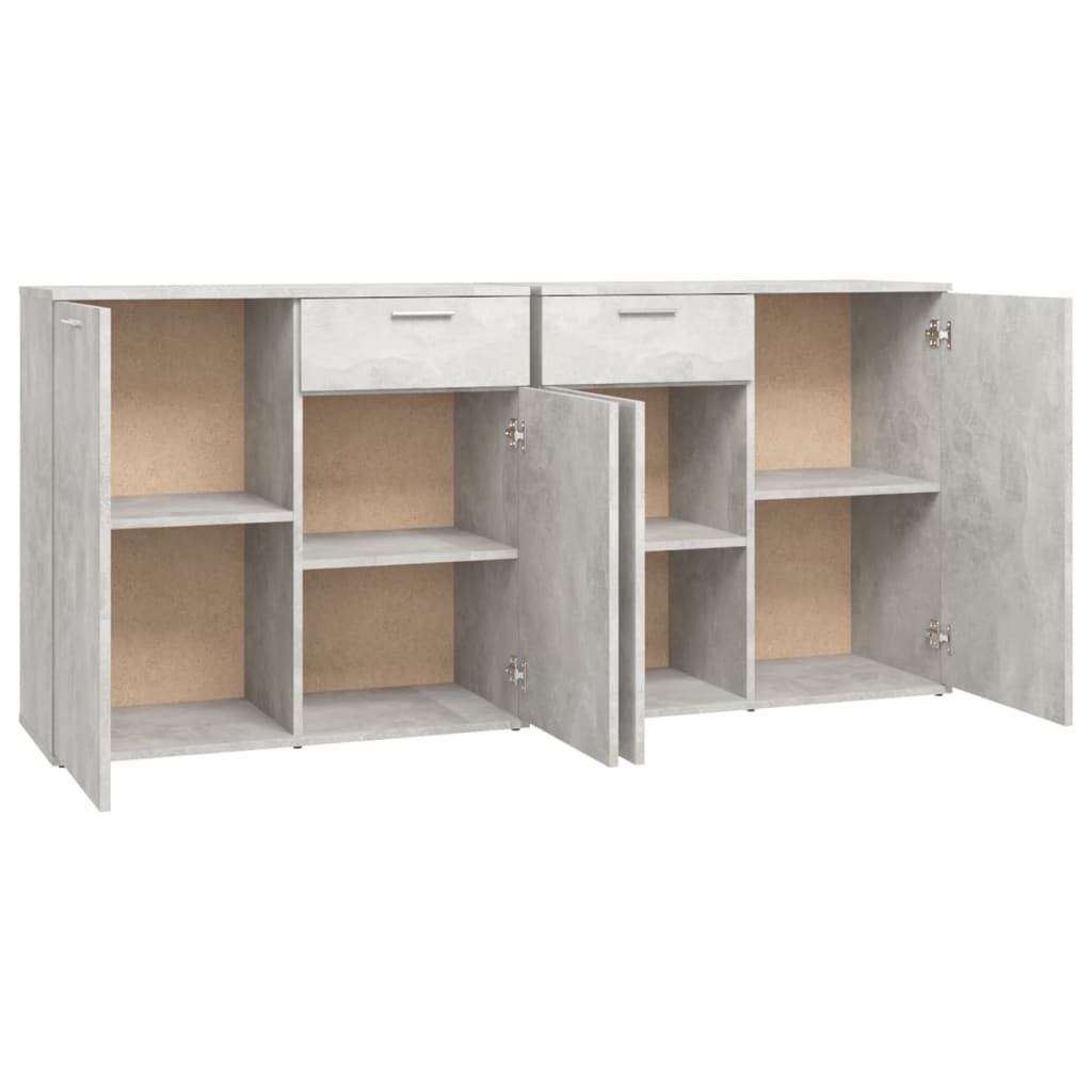 Concrete Grey Sideboard 160x36x75 cm Engineered Wood