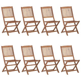 Chaises pliables d'extérieur lot de 8 Bois d'acacia solide