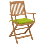 Chaises pliables de jardin lot de 6 avec coussins Bois d'acacia