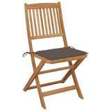 Chaises pliables de jardin lot de 6 avec coussins Bois d'acacia