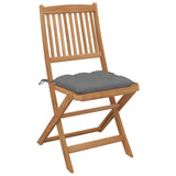 Chaises pliables de jardin lot de 6 avec coussins Bois d'acacia