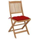 Chaises pliables de jardin lot de 6 avec coussins Bois d'acacia