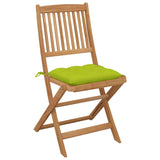 Chaises pliables de jardin lot de 6 avec coussins Bois d'acacia