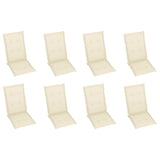 Chaises pliables de jardin avec coussins lot de 8 Bois d'acacia