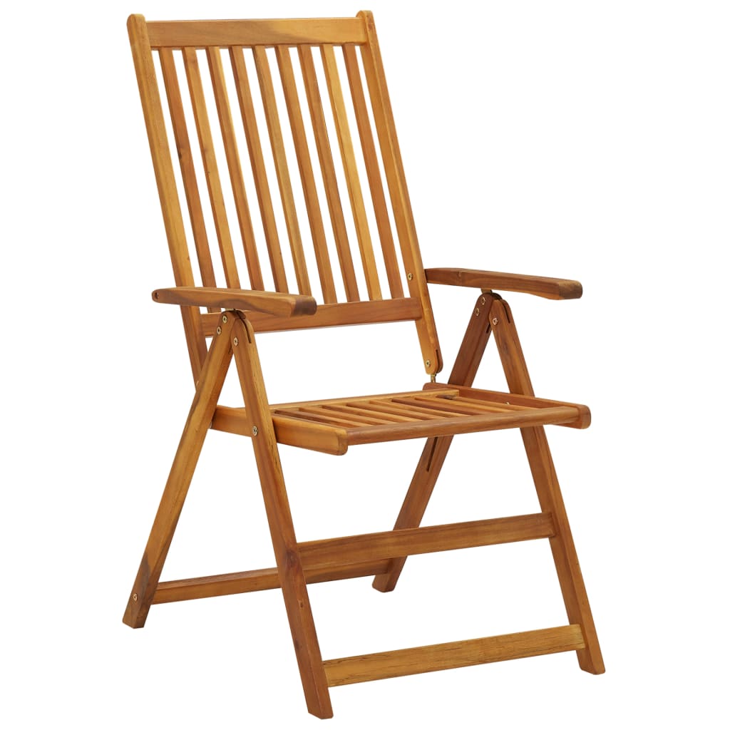 Folding Garden Chairs with Cushions Set of 8 Acacia Wood