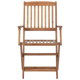 Outdoor Folding Chairs Set of 8 Solid Acacia Wood