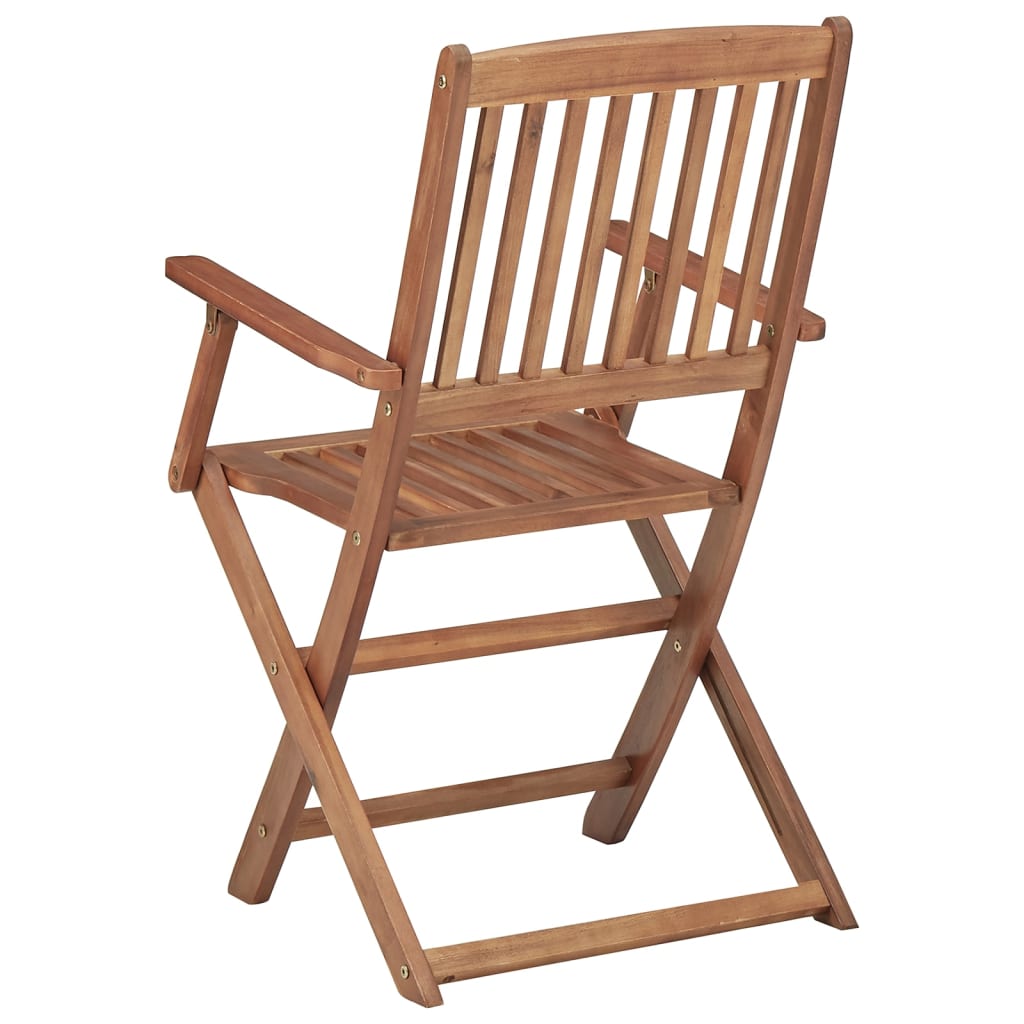 Outdoor Folding Chairs Set of 8 Solid Acacia Wood