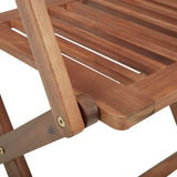 Outdoor Folding Chairs Set of 8 Solid Acacia Wood