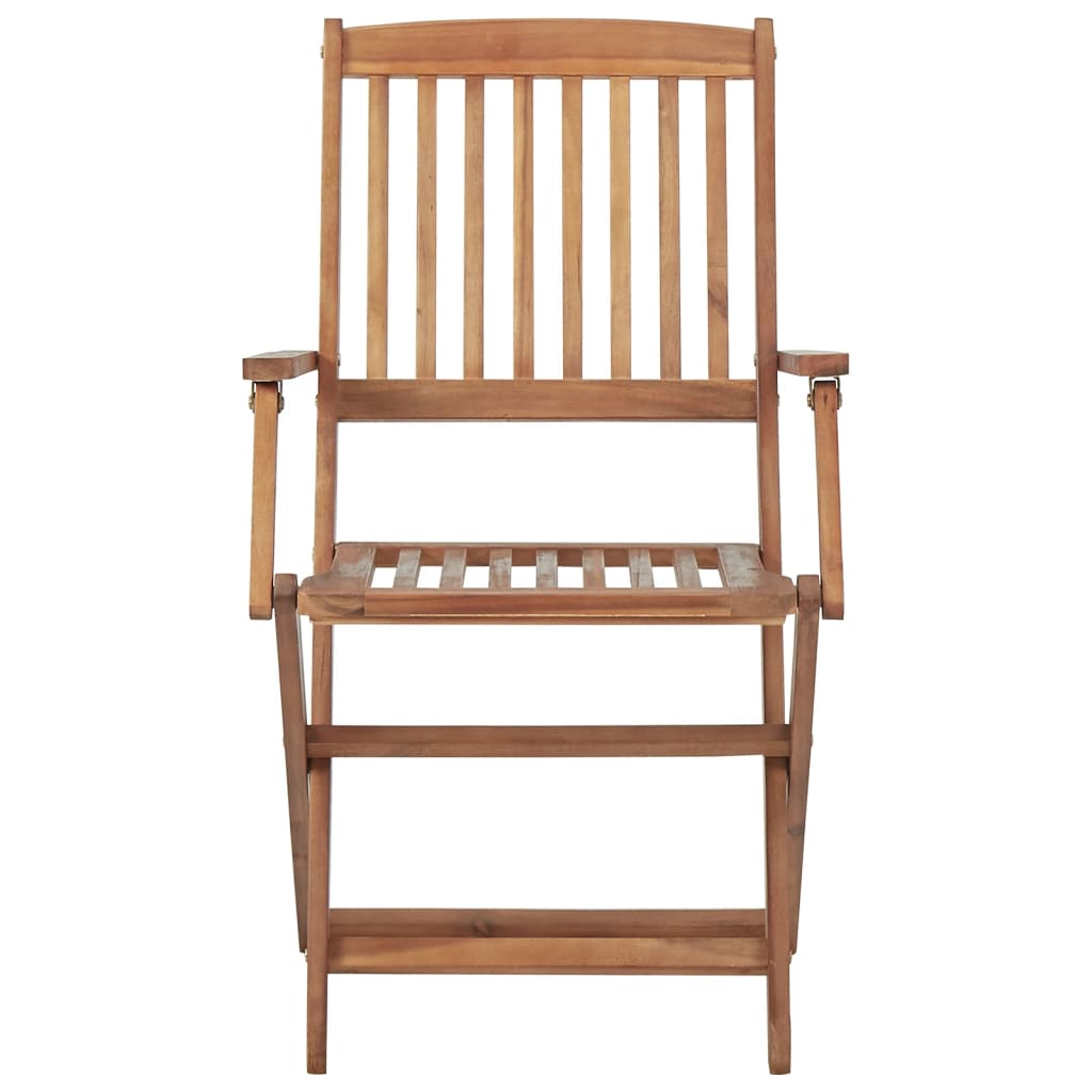 Outdoor Folding Chairs and Cushions Set of 8 Acacia Wood