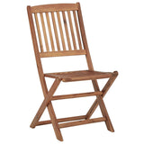 Outdoor Folding Chairs and Cushions Set of 8 Acacia Wood