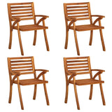 Chaises de jardin lot de 4 Bois d'acacia solide