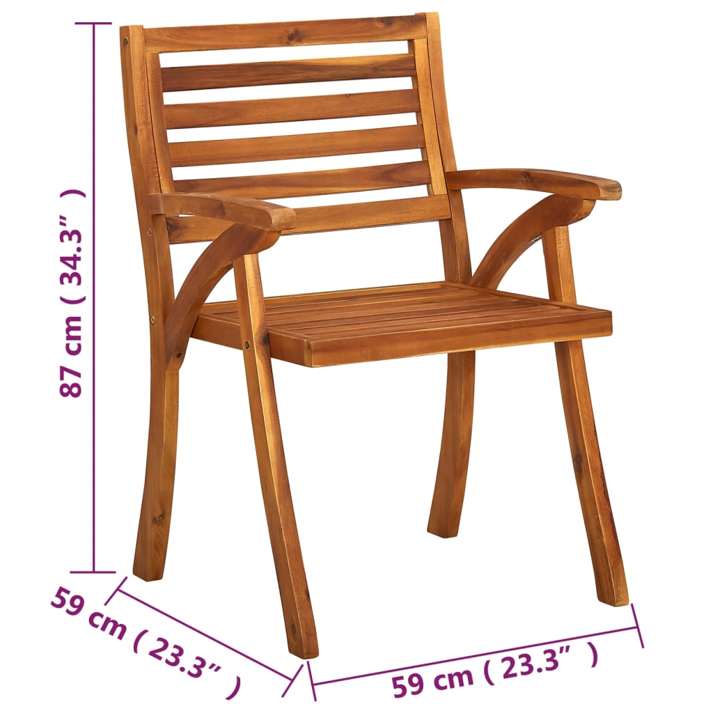 Chaises de jardin lot de 4 Bois d'acacia solide