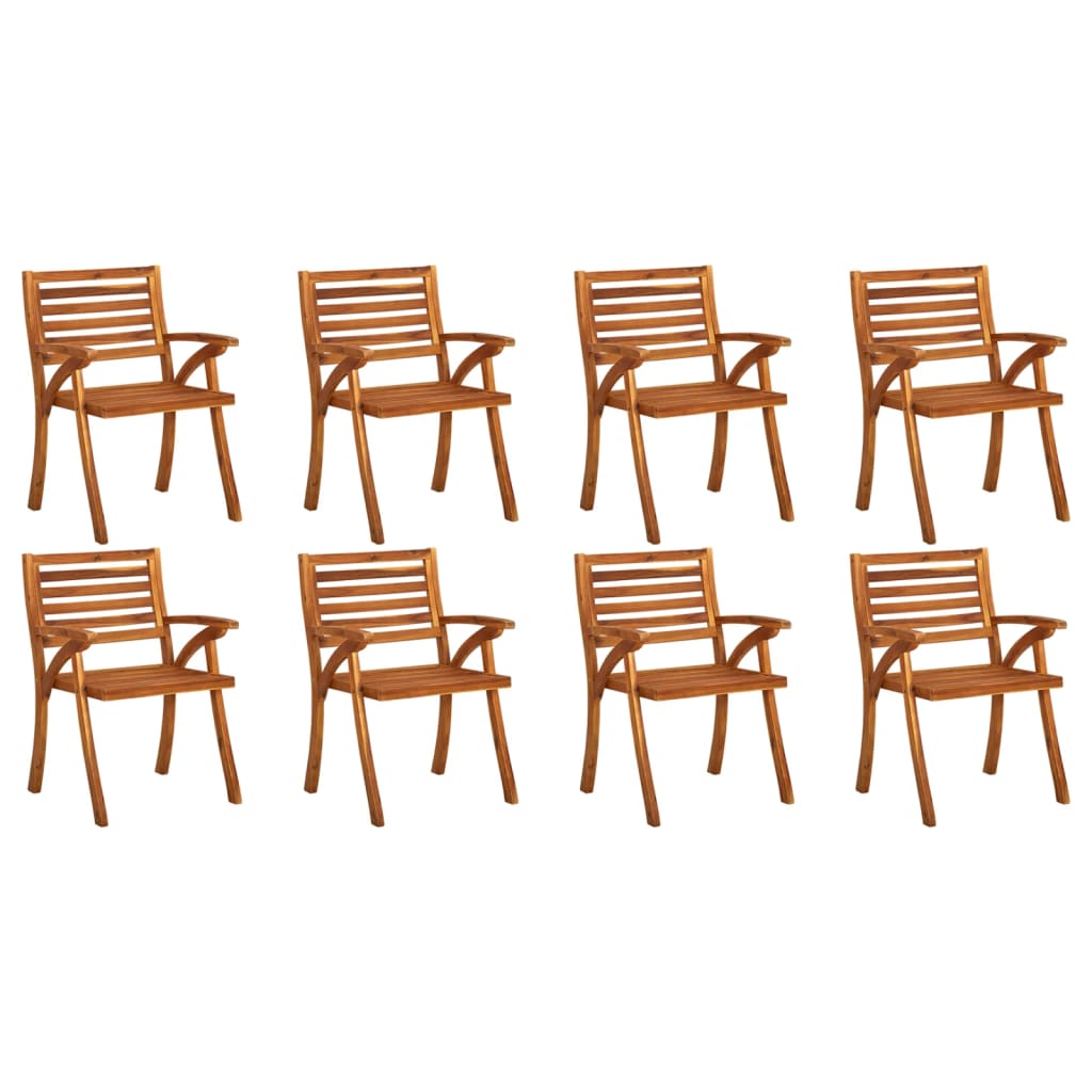 Chaises de jardin lot de 8 Bois d'acacia solide