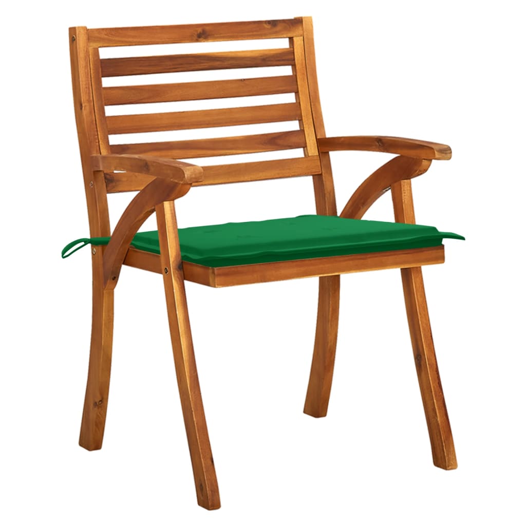 Chaises de jardin avec coussins lot de 8 Bois d'acacia solide