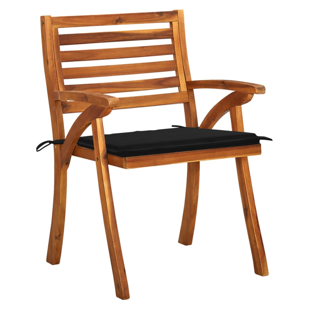 Chaises de jardin avec coussins lot de 8 Bois d'acacia solide