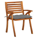 Chaises de jardin avec coussins lot de 8 Bois d'acacia solide