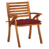 Chaises de jardin avec coussins lot de 8 Bois d'acacia solide