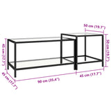 Teetische 2 Stk. Transparentes gehärtetes Glas