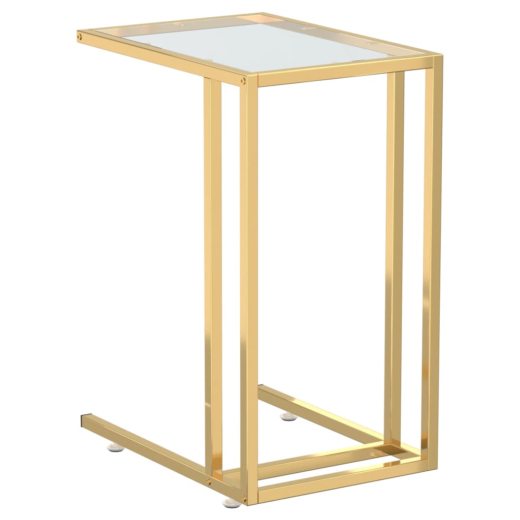 Table d'appoint ordinateur Transparent 50x35x65 cm Verre trempé