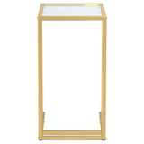 Table d'appoint ordinateur Transparent 50x35x65 cm Verre trempé