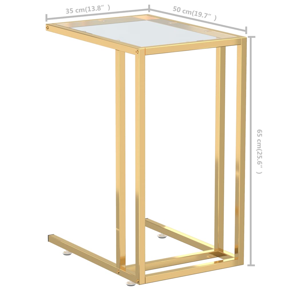 Table d'appoint ordinateur Transparent 50x35x65 cm Verre trempé