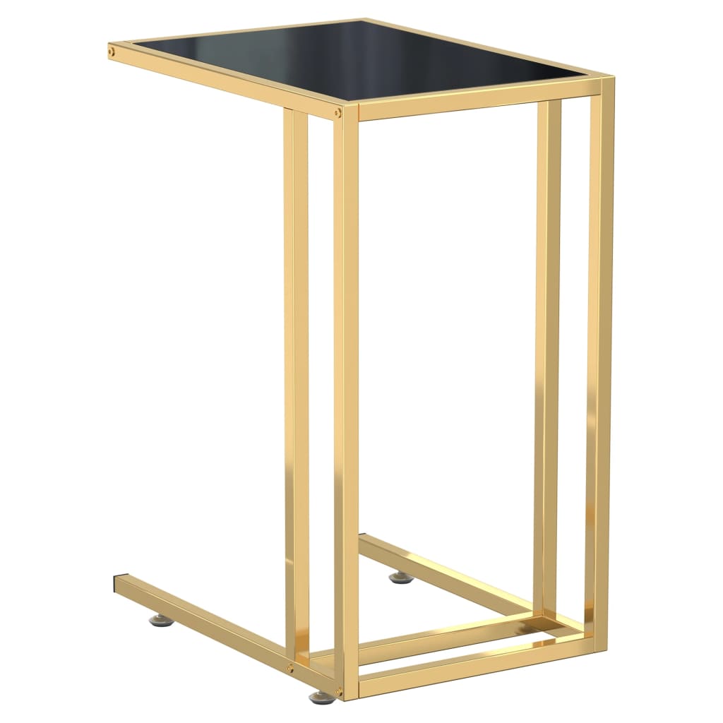 Table d'appoint pour ordinateur Noir 50x35x65 cm Verre trempé