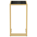 Table d'appoint pour ordinateur Noir 50x35x65 cm Verre trempé