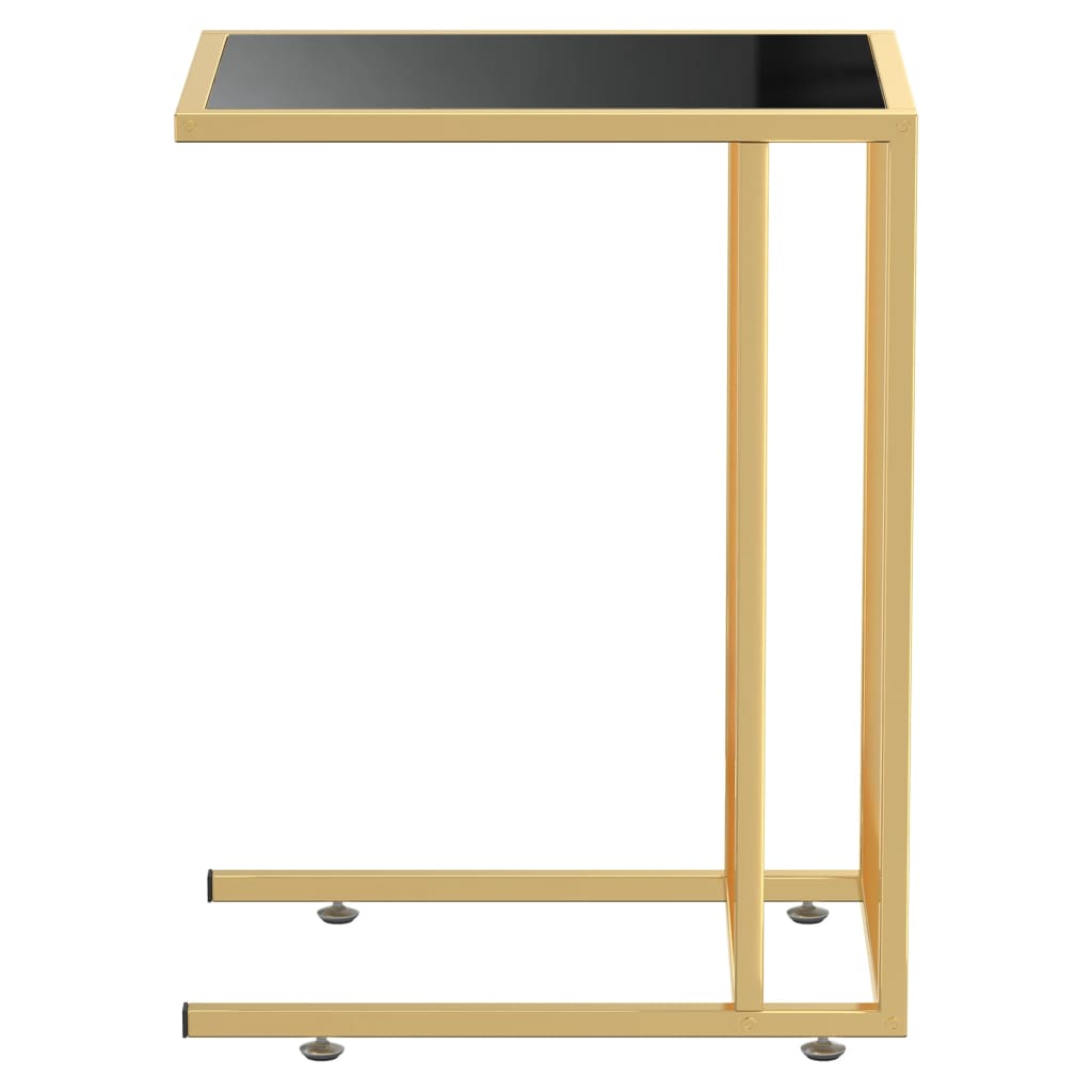 Table d'appoint pour ordinateur Noir 50x35x65 cm Verre trempé