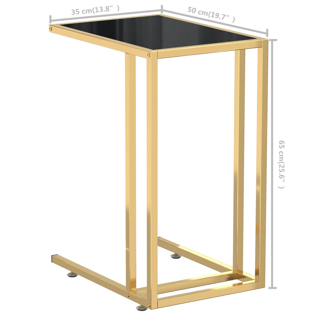 Table d'appoint pour ordinateur Noir 50x35x65 cm Verre trempé