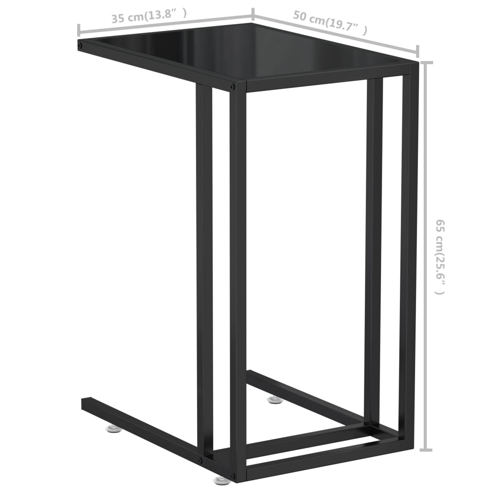 Table d'appoint pour ordinateur Noir 50x35x65 cm Verre trempé