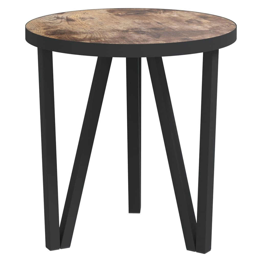 Table à thé Noir et jaune Ø35 cm MDF