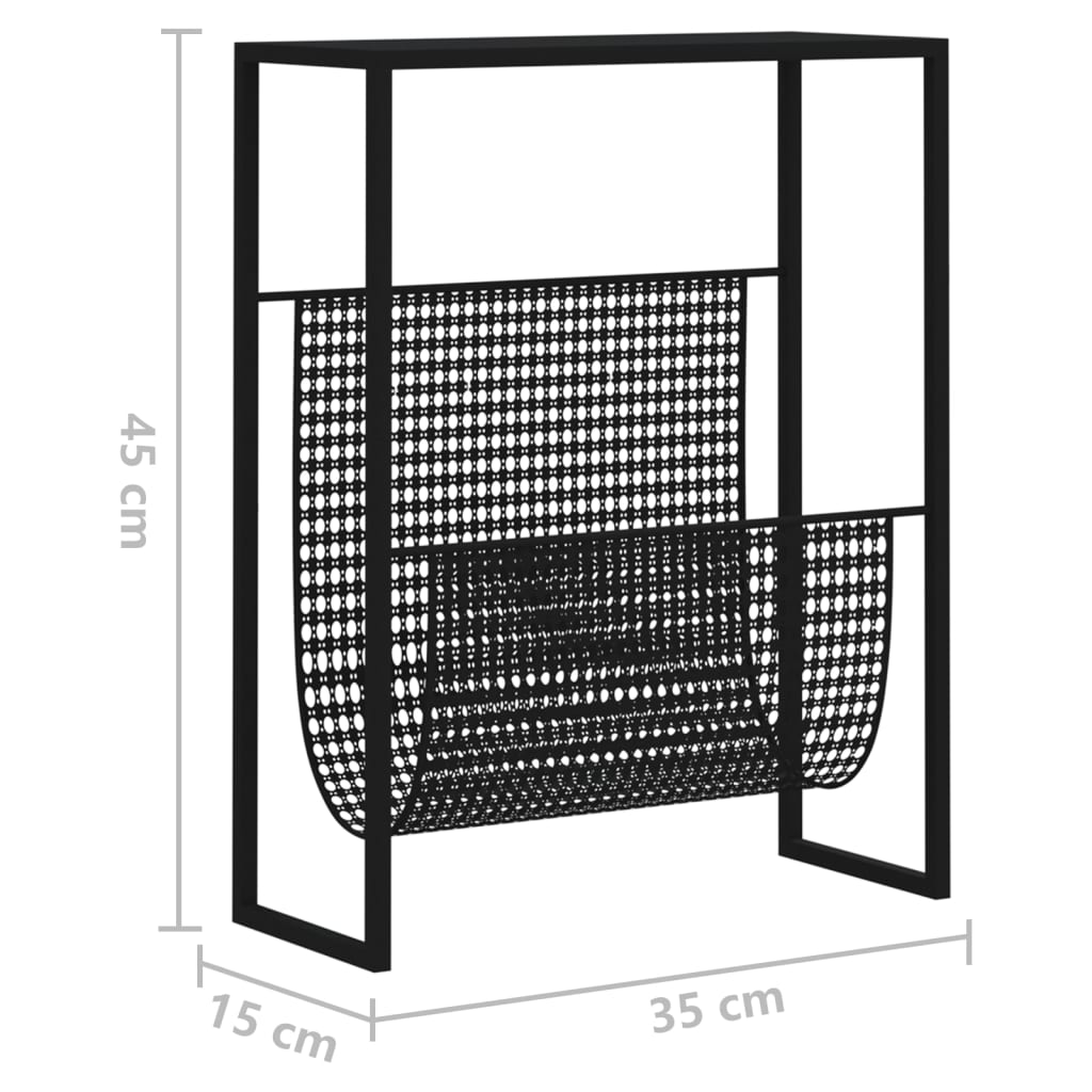 Porte-revue Noir 35x15x45 cm Acier