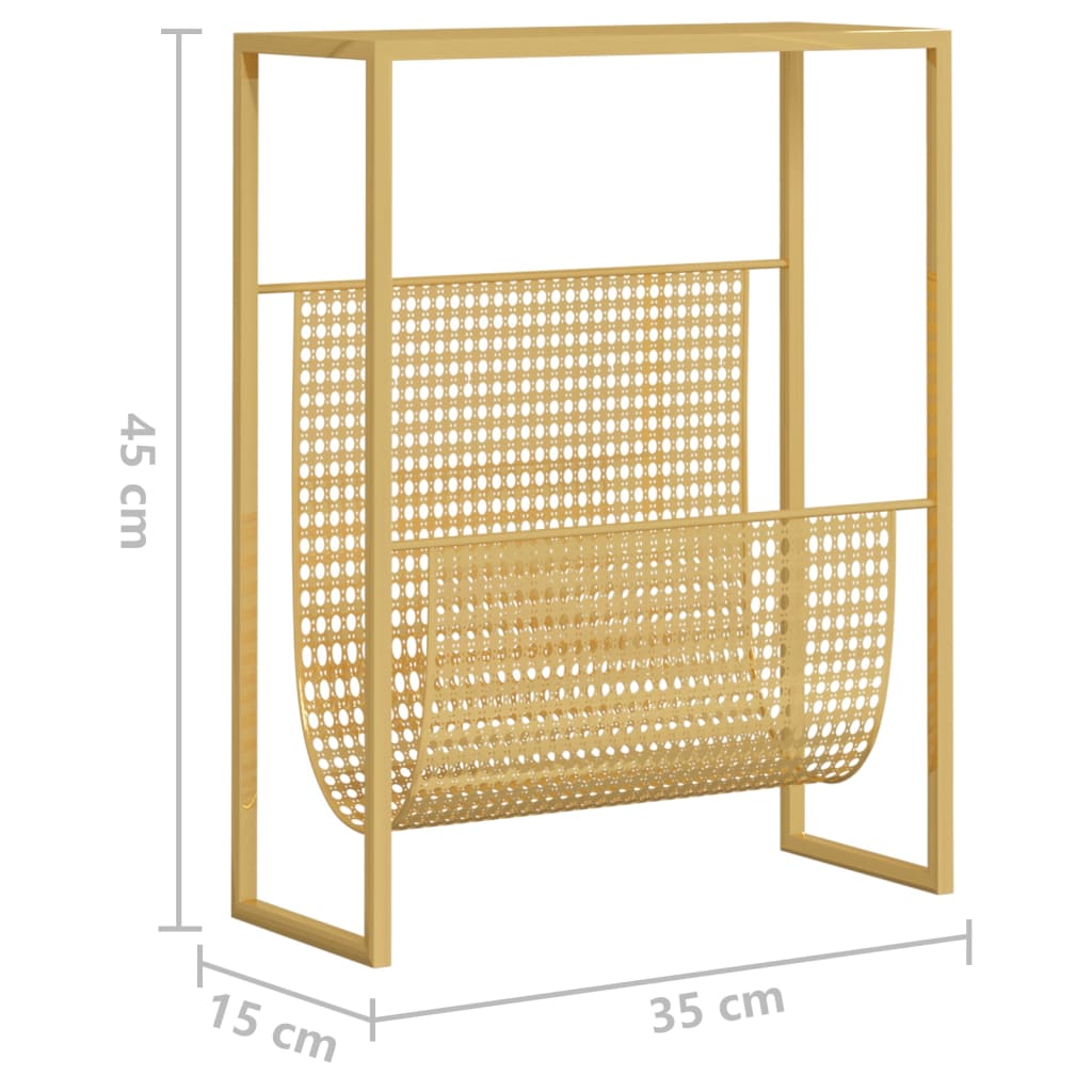 Porte-revue Doré 35x15x45 cm Acier