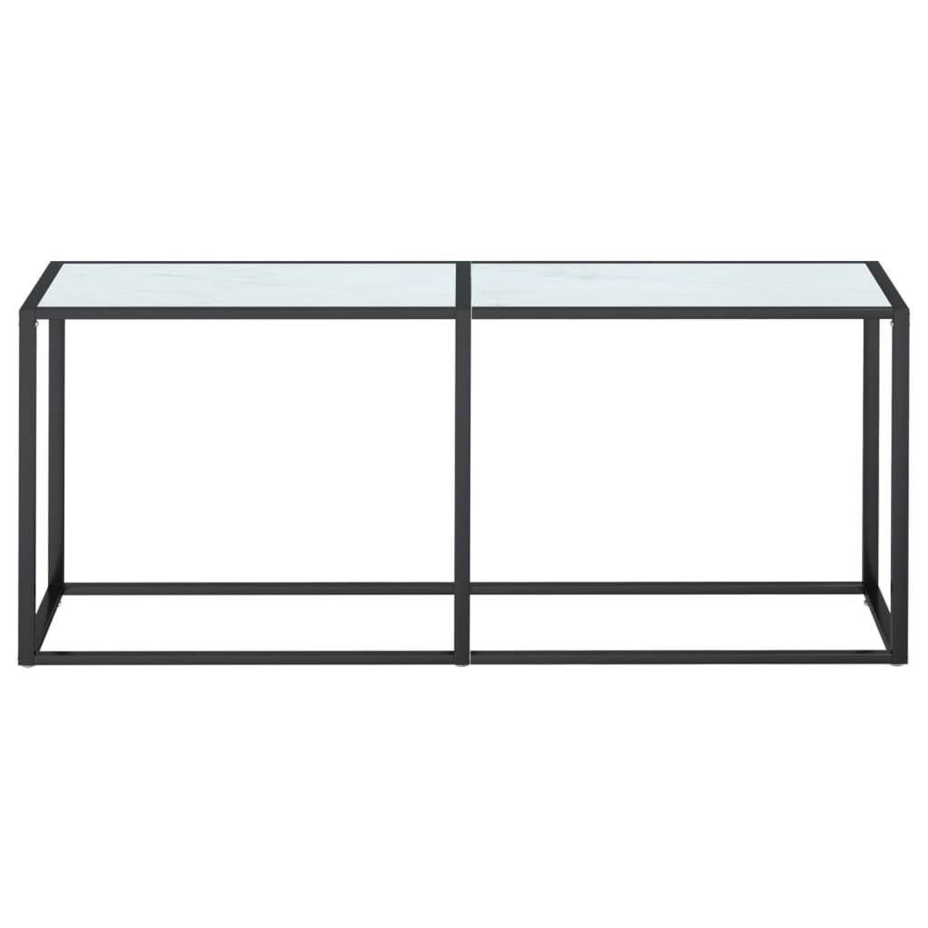 Console table White marble 180x35x75.5 cm Tempered glass