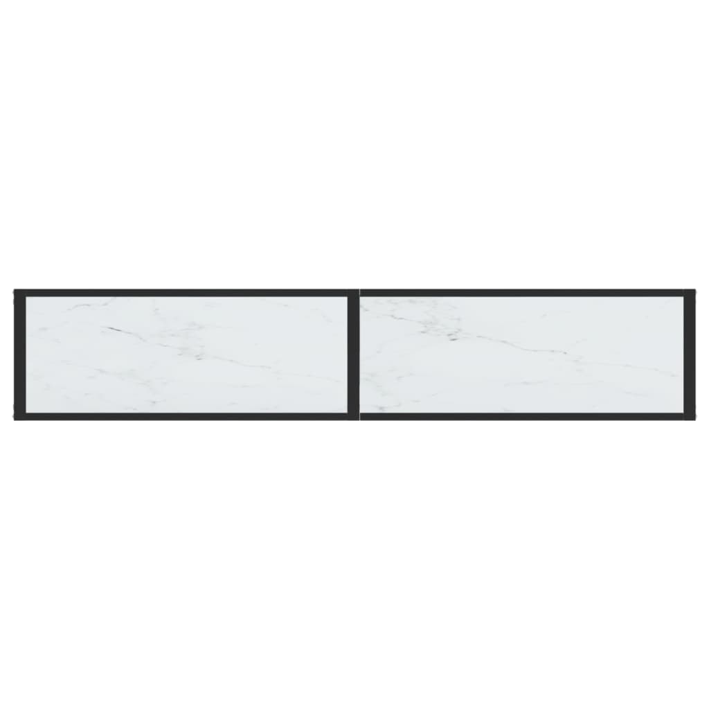 Console table White marble 180x35x75.5 cm Tempered glass