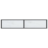 Console table White marble 180x35x75.5 cm Tempered glass