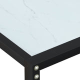 Console table White marble 180x35x75.5 cm Tempered glass