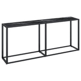 Table console Marbre noir 180x35x75,5 cm Verre trempé