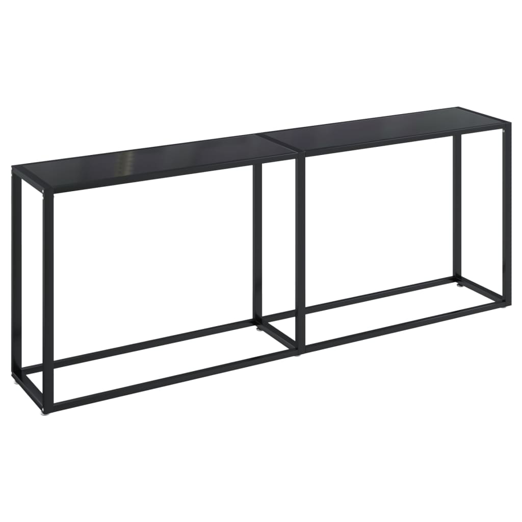 Console table Black 200x35x75.5 cm Tempered glass