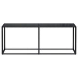 Console table Black 200x35x75.5 cm Tempered glass