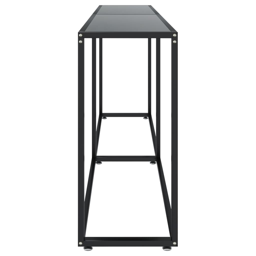 Console table Black 200x35x75.5 cm Tempered glass